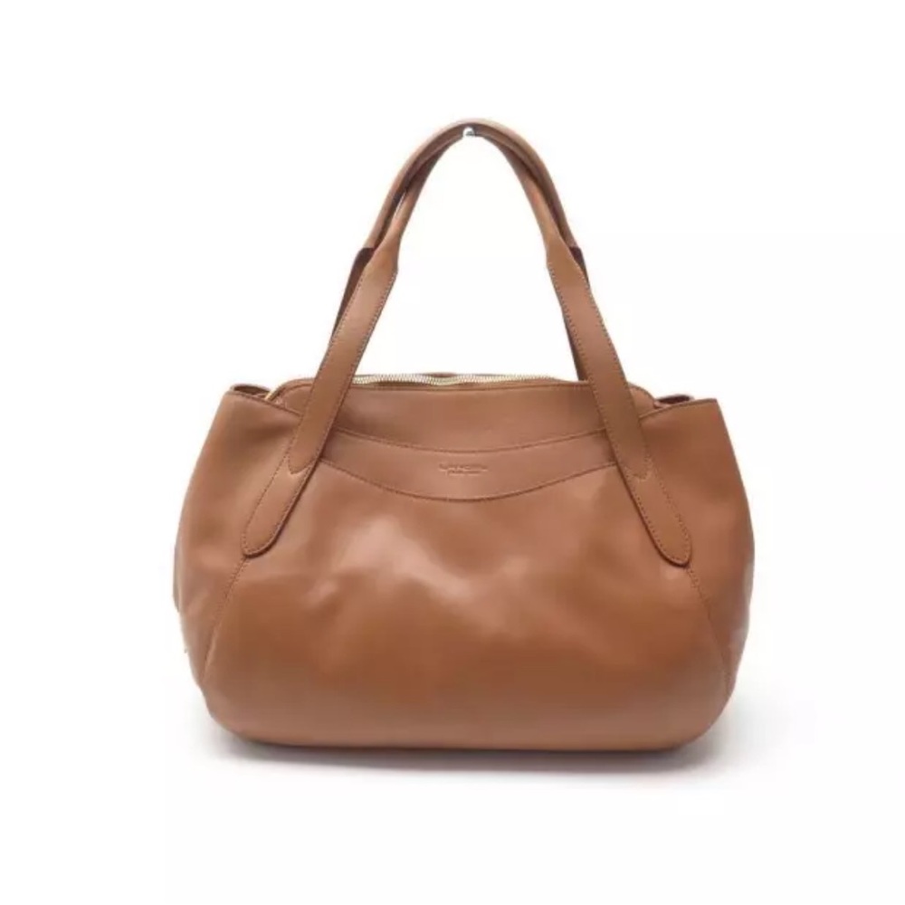 Tan Leather Shoulder Bag with Slouchy Design